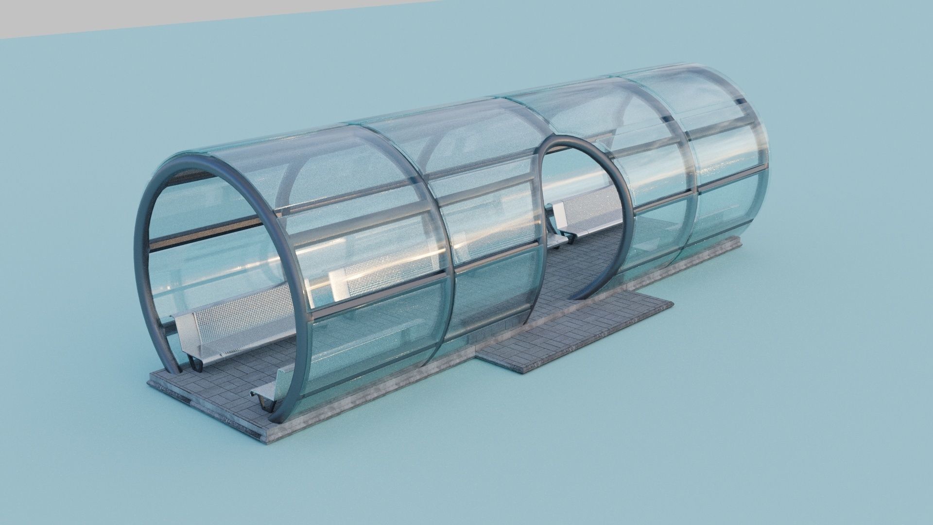 Bus stop 3D model_1