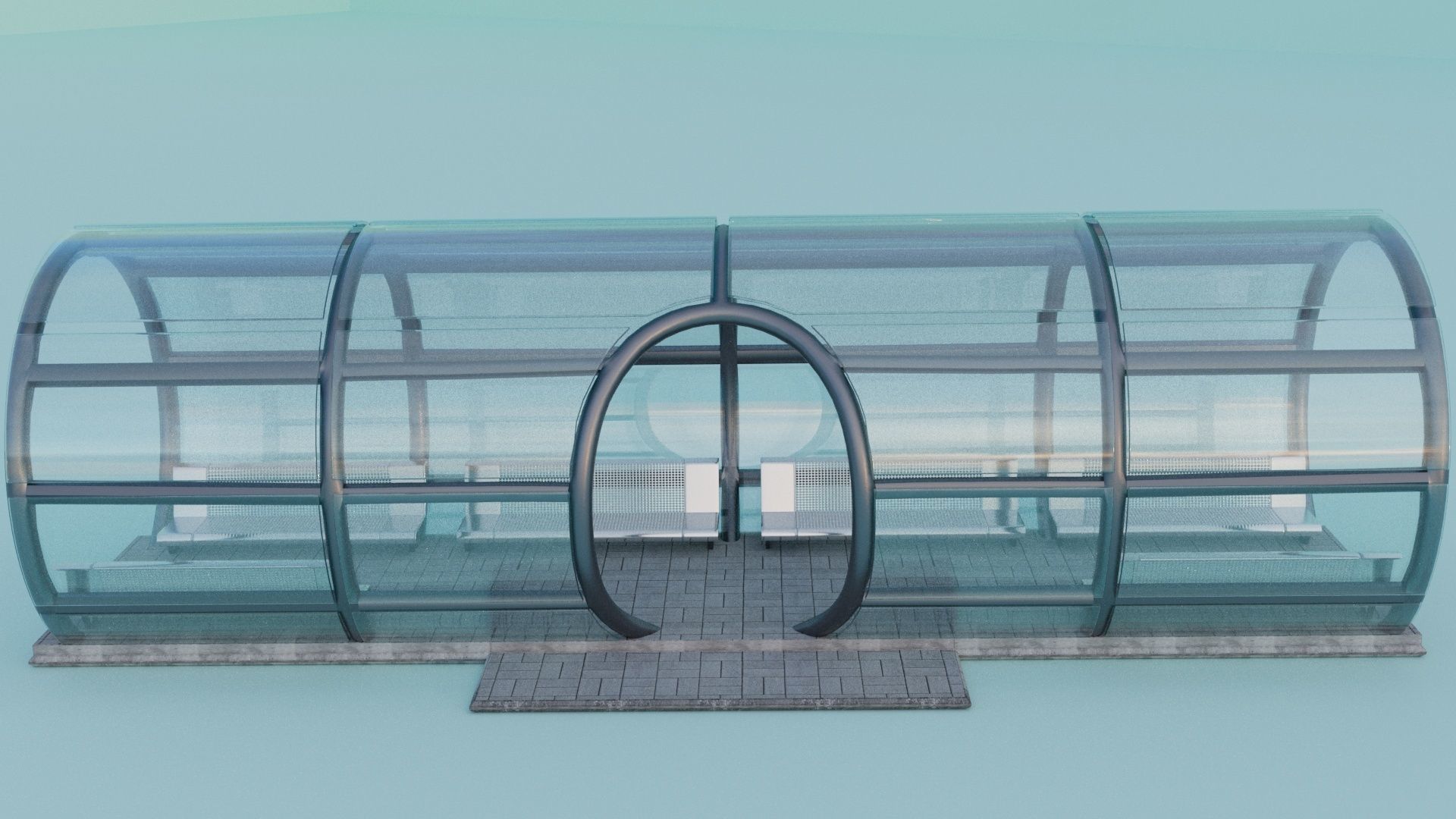 Bus stop 3D model_3