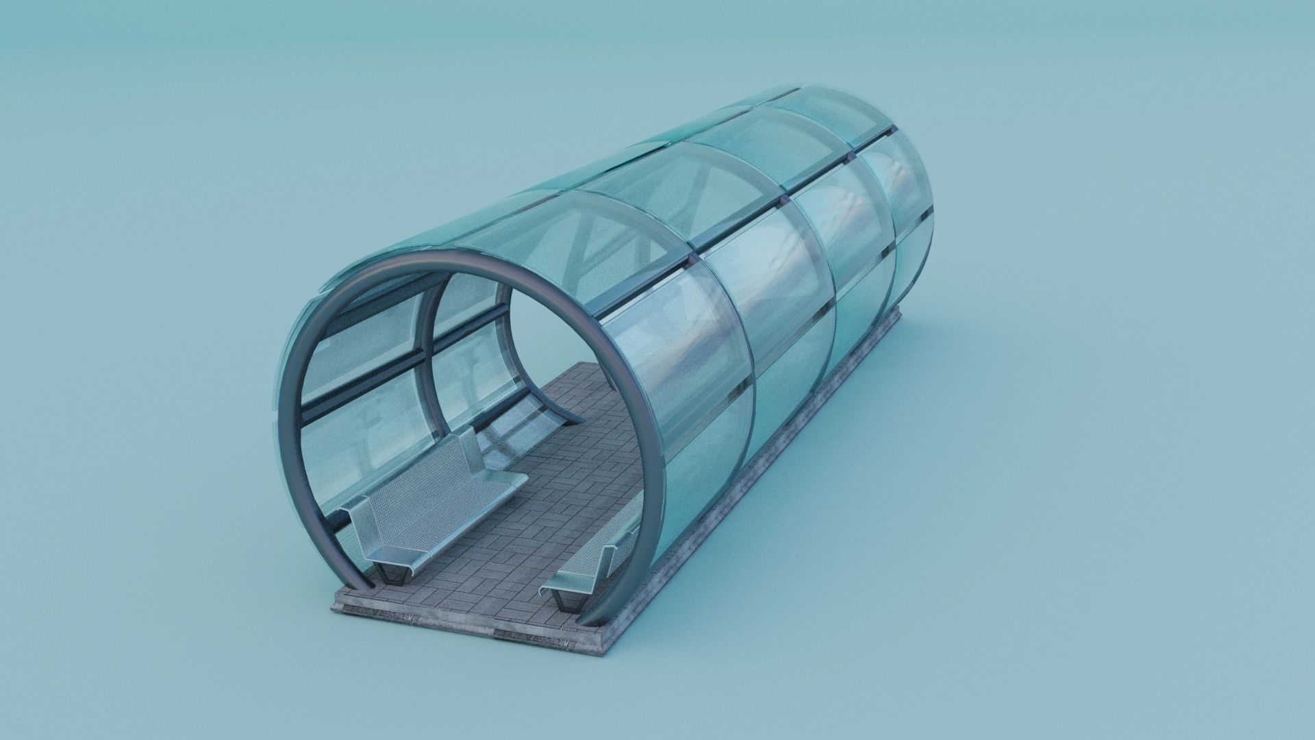Bus stop 3D model_4