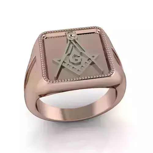 The Square and Compass Signet MENS Ring JEWELRY  3D print model