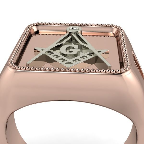 The Square and Compass Signet MENS Ring JEWELRY  3D print model_35