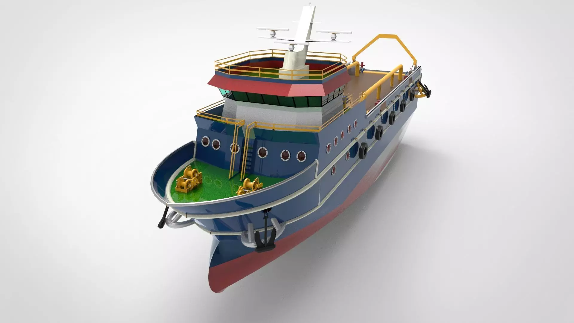 An Anchor Handling Tug Supply AHTS Ship 3D model