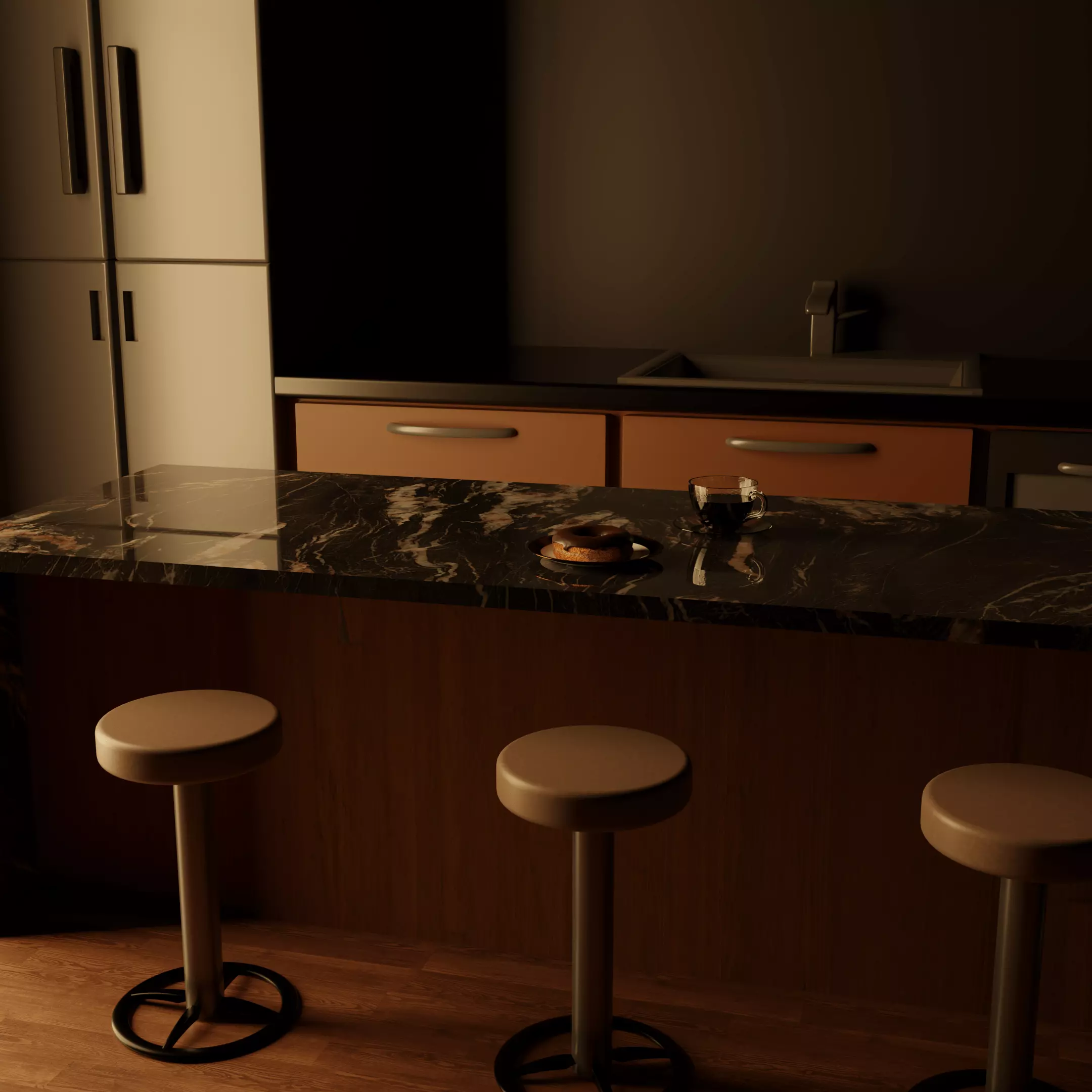 Low Poly Realistic Kitchen Model Low-poly 3D model_0