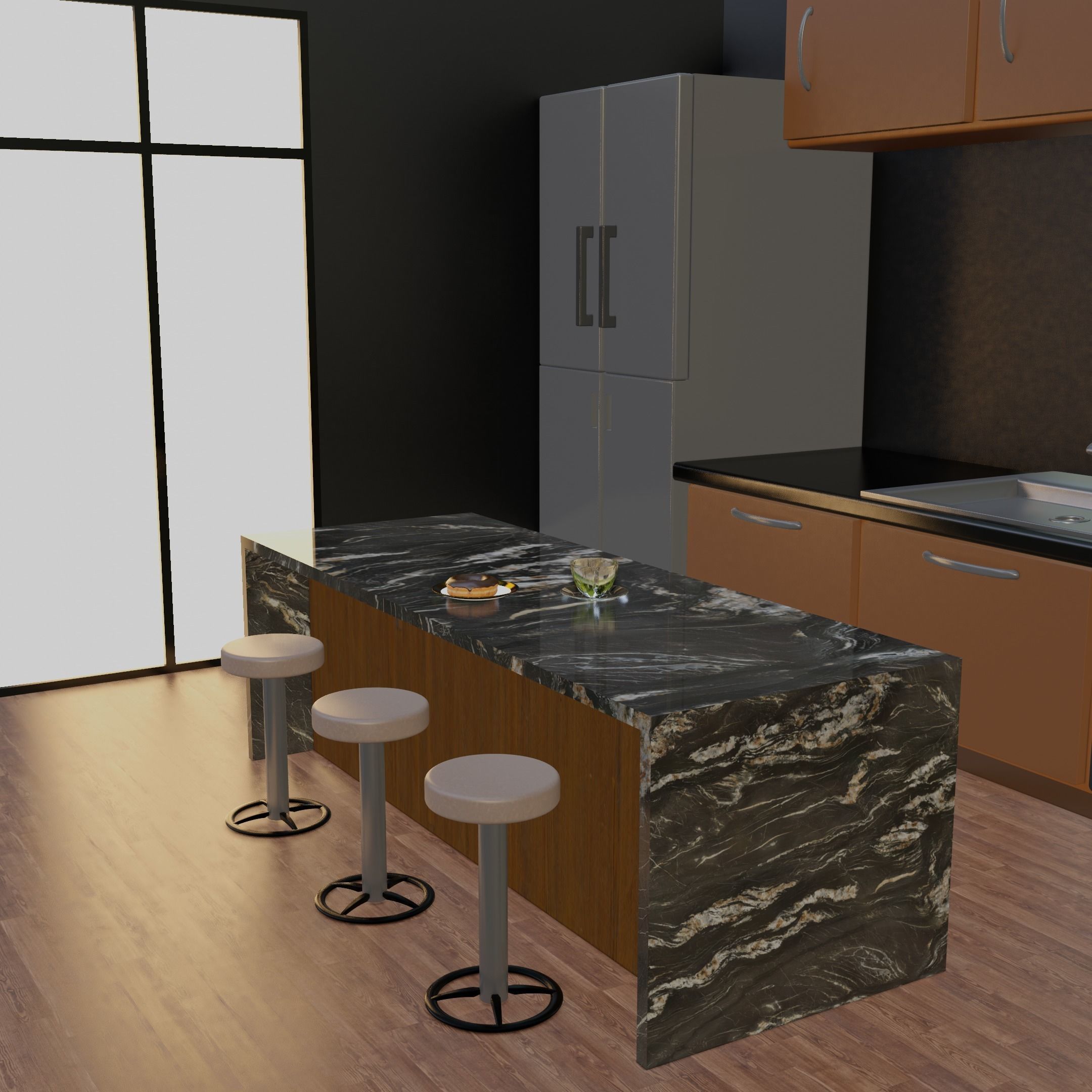 Low Poly Realistic Kitchen Model Low-poly 3D model_6