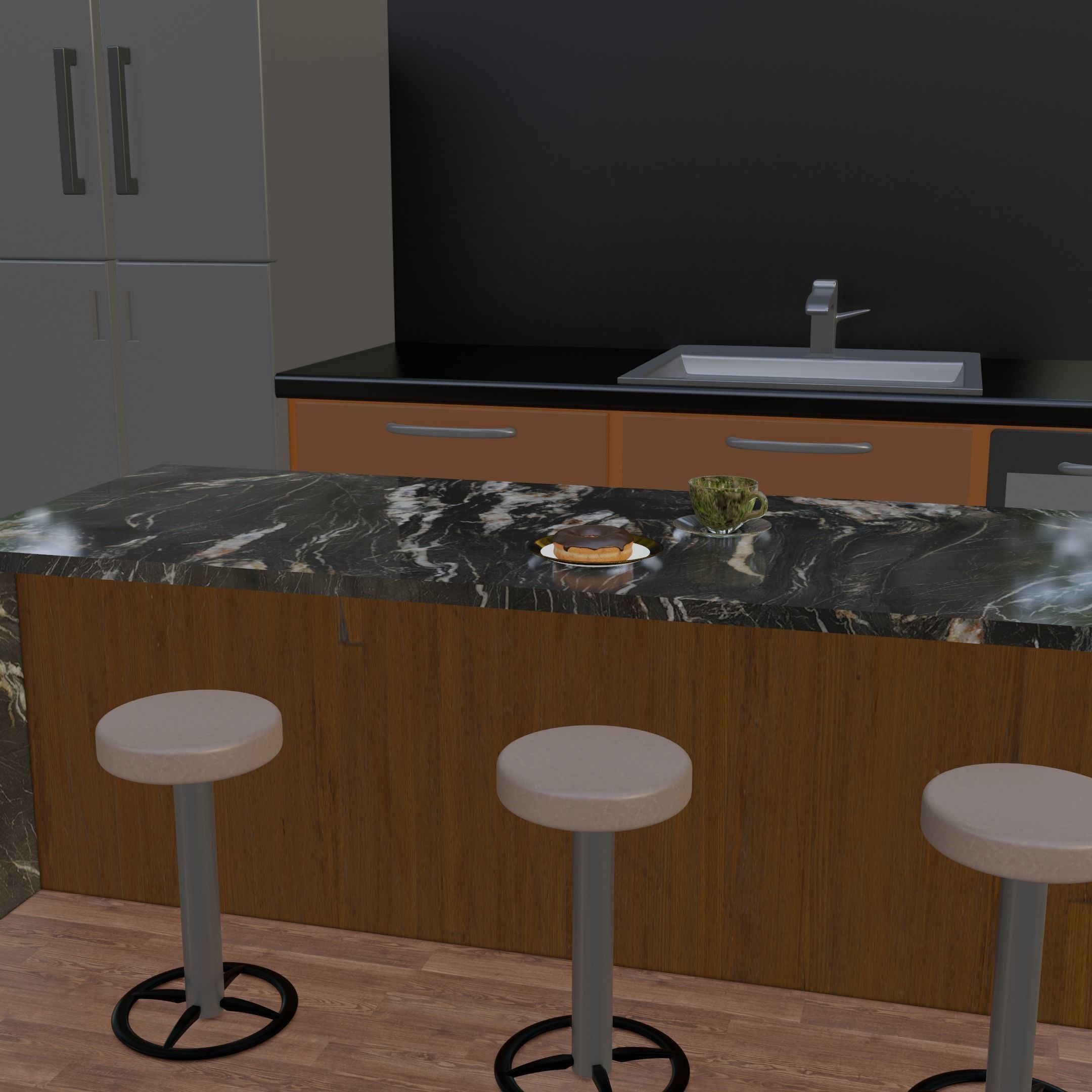 Low Poly Realistic Kitchen Model Low-poly 3D model_3