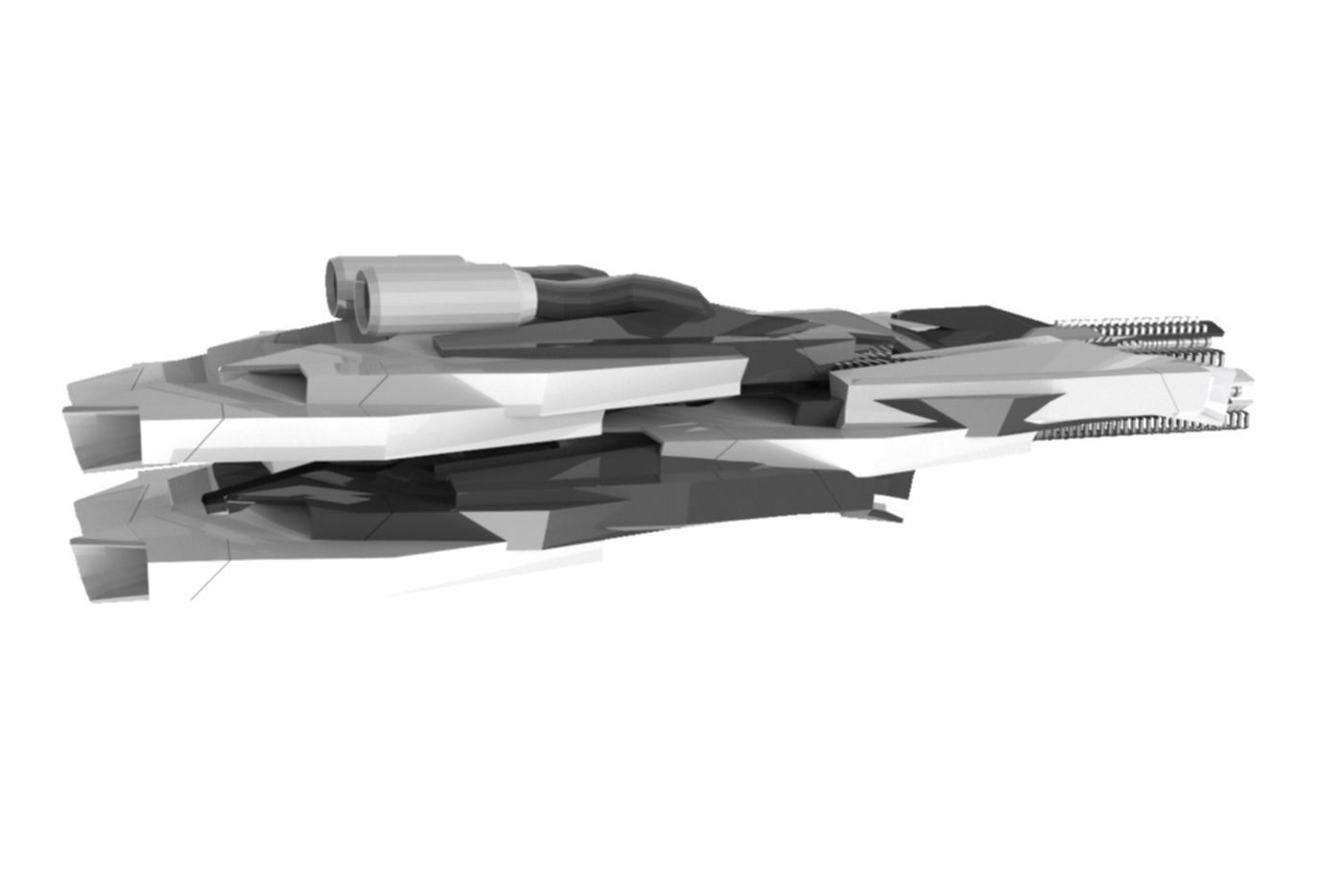 Mothership Spaceship Sci-Fi Game Model 3D  3D model_10
