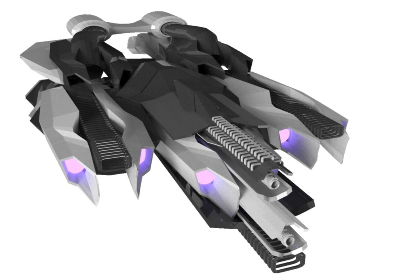 Mothership Spaceship Sci-Fi Game Model 3D  3D model_1