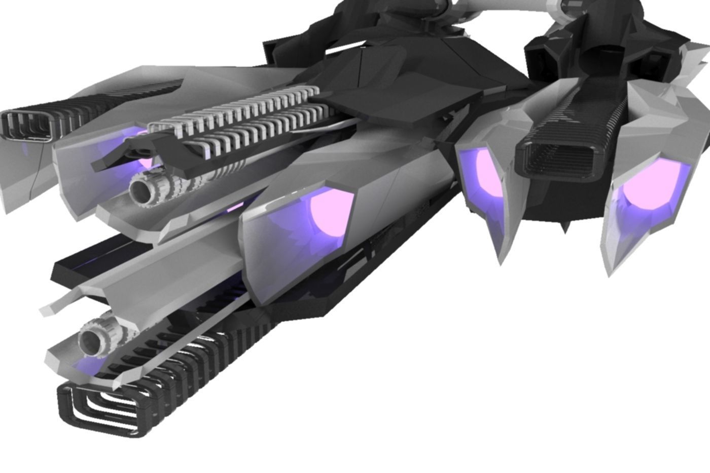 Mothership Spaceship Sci-Fi Game Model 3D  3D model_12