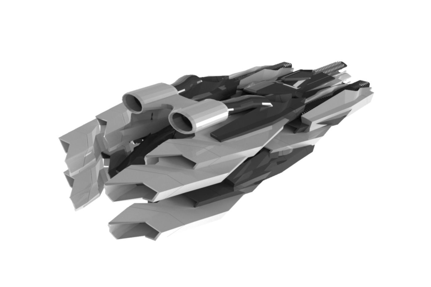 Mothership Spaceship Sci-Fi Game Model 3D  3D model_9