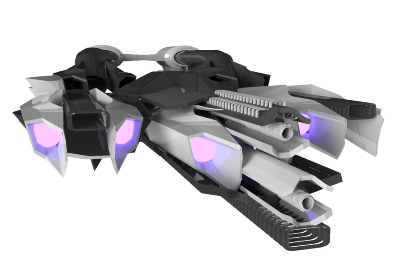 Mothership Spaceship Sci-Fi Game Model 3D  3D model_7