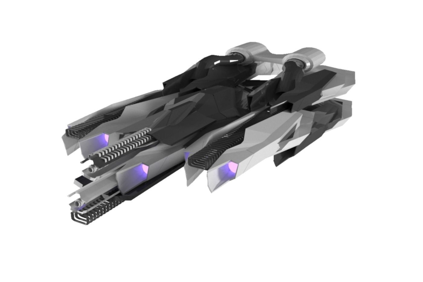 Mothership Spaceship Sci-Fi Game Model 3D  3D model_4