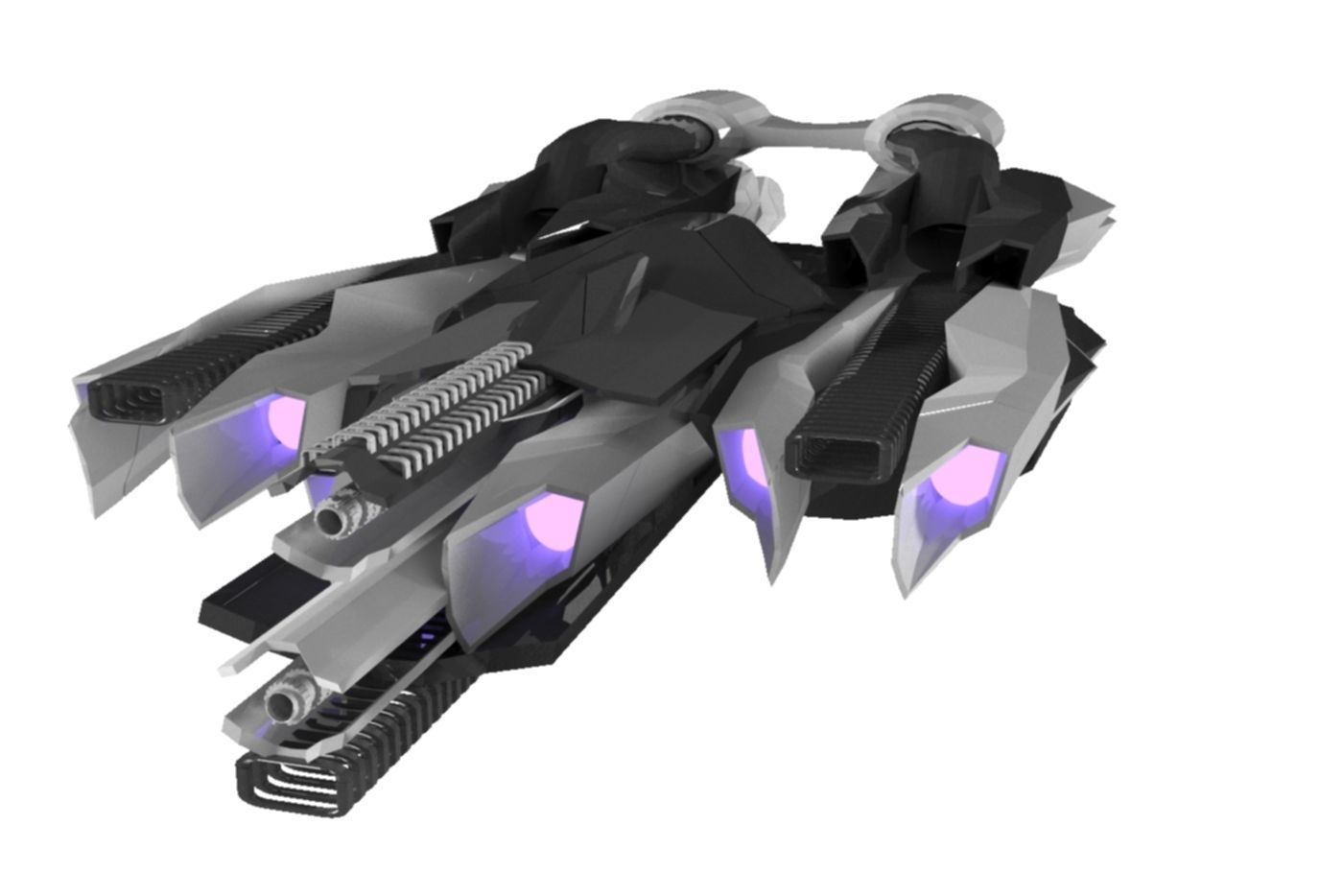 Mothership Spaceship Sci-Fi Game Model 3D  3D model_3