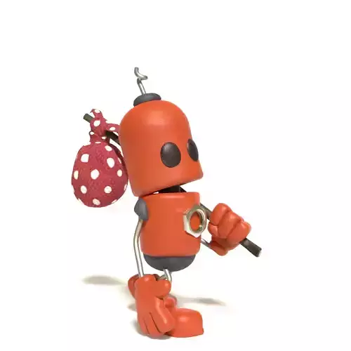 Rigged Stop Motion Looking Robot With Walk Cycle  3D model