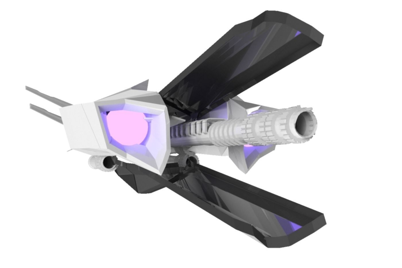 Sniper Spaceship 3D Spaceship Sci-Fi Game Model 3D 3D model_6