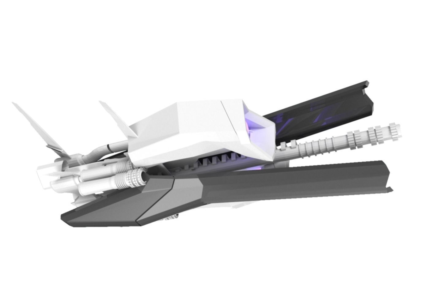 Sniper Spaceship 3D Spaceship Sci-Fi Game Model 3D 3D model_4