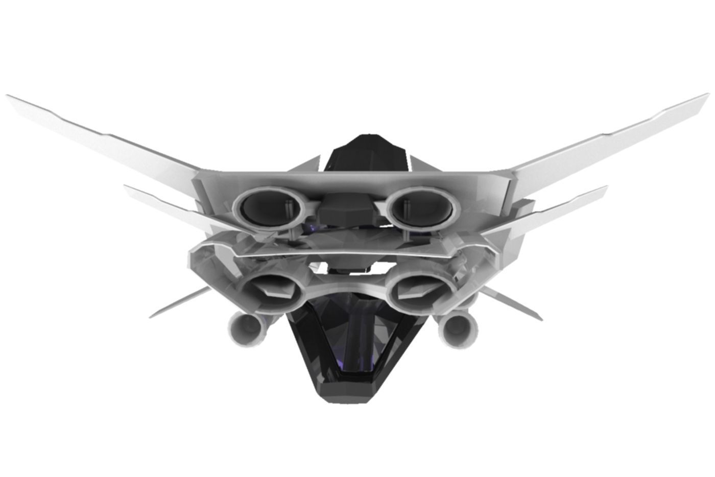 Sniper Spaceship 3D Spaceship Sci-Fi Game Model 3D 3D model_9