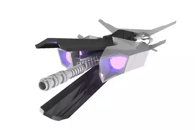 Sniper Spaceship 3D Spaceship Sci-Fi Game Model 3D 3D model