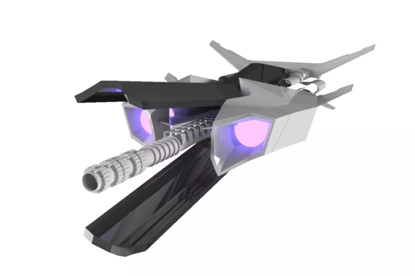 Sniper Spaceship 3D Spaceship Sci-Fi Game Model 3D 3D model_0