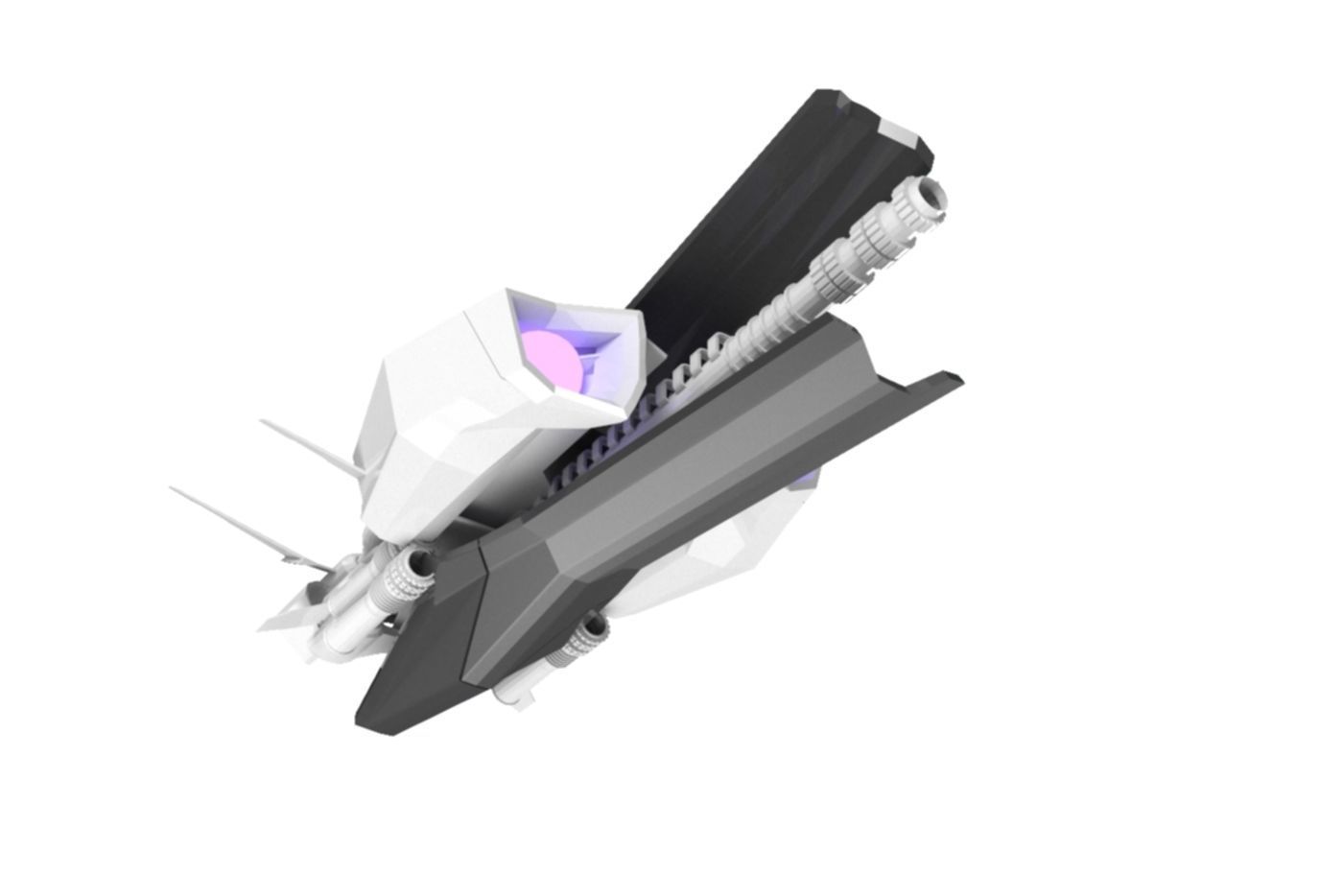 Sniper Spaceship 3D Spaceship Sci-Fi Game Model 3D 3D model_3