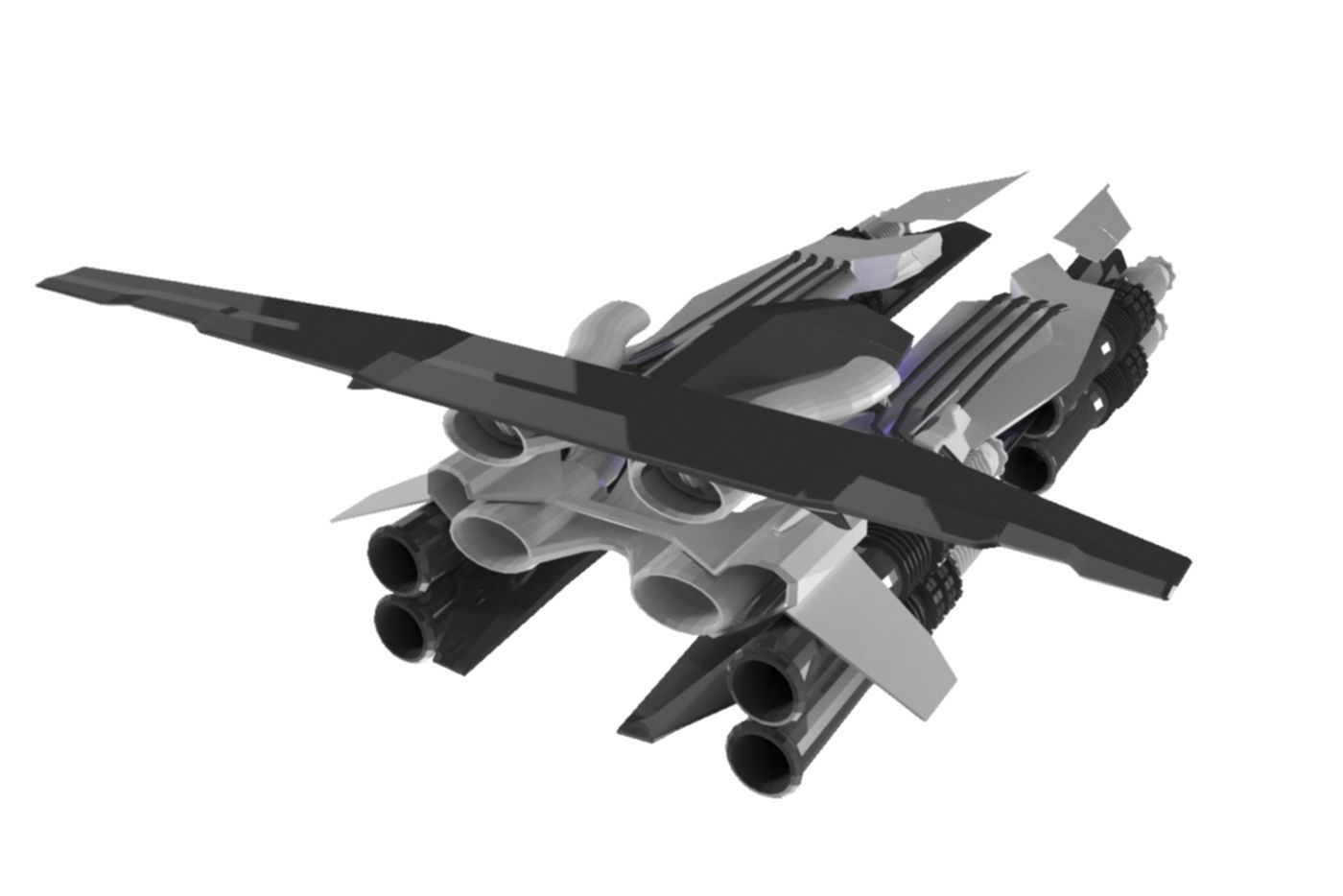 Spaceship Transporter 3D Sci-Fi Game Model 3D 3D model_11