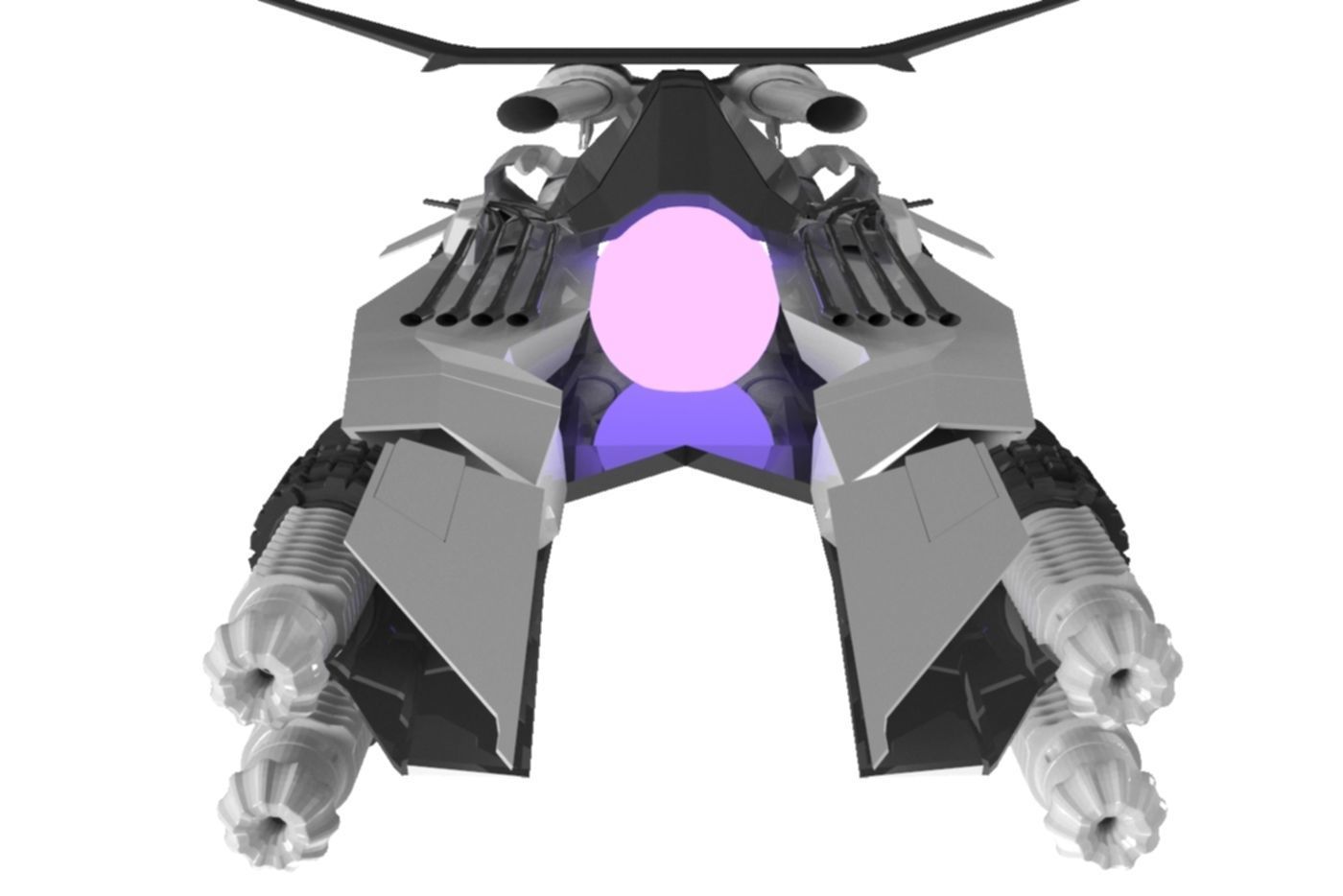 Spaceship Transporter 3D Sci-Fi Game Model 3D 3D model_4