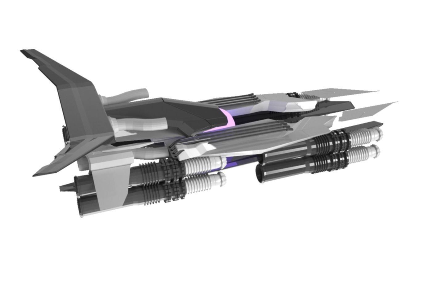 Spaceship Transporter 3D Sci-Fi Game Model 3D 3D model_6