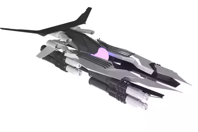Spaceship Transporter 3D Sci-Fi Game Model 3D 3D model