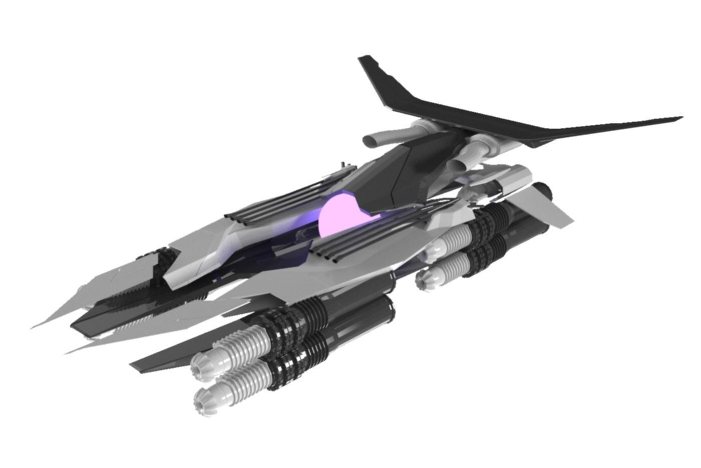 Spaceship Transporter 3D Sci-Fi Game Model 3D 3D model_2