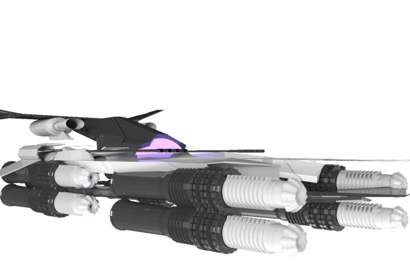 Spaceship Transporter 3D Sci-Fi Game Model 3D 3D model_9