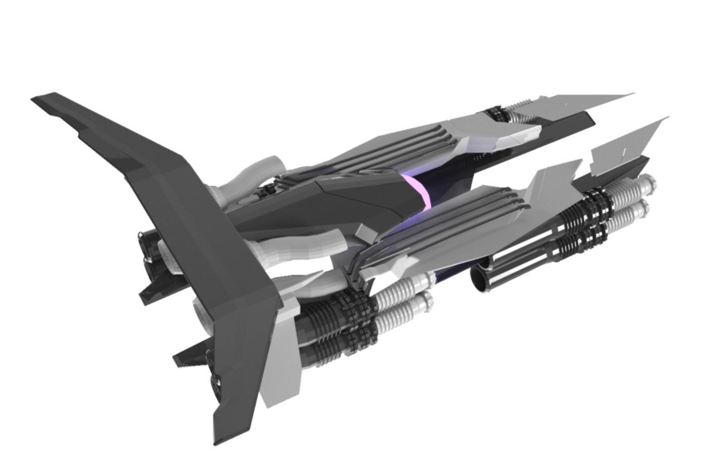 Spaceship Transporter 3D Sci-Fi Game Model 3D 3D model_7