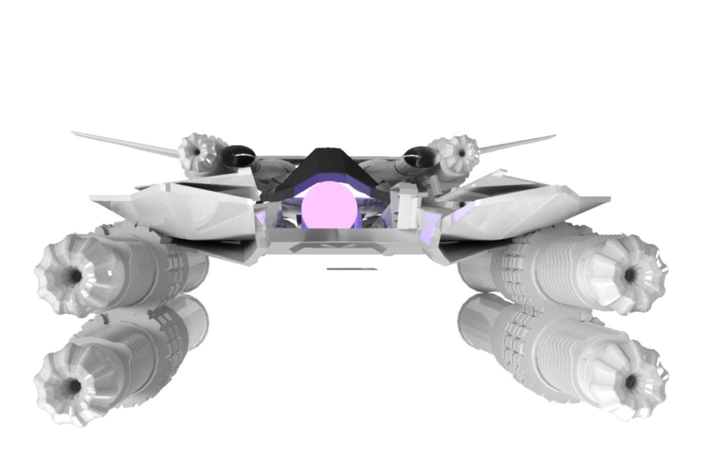 Spaceship Fighter 3D Sci-Fi Game Model 3D 3D model 3D model_9