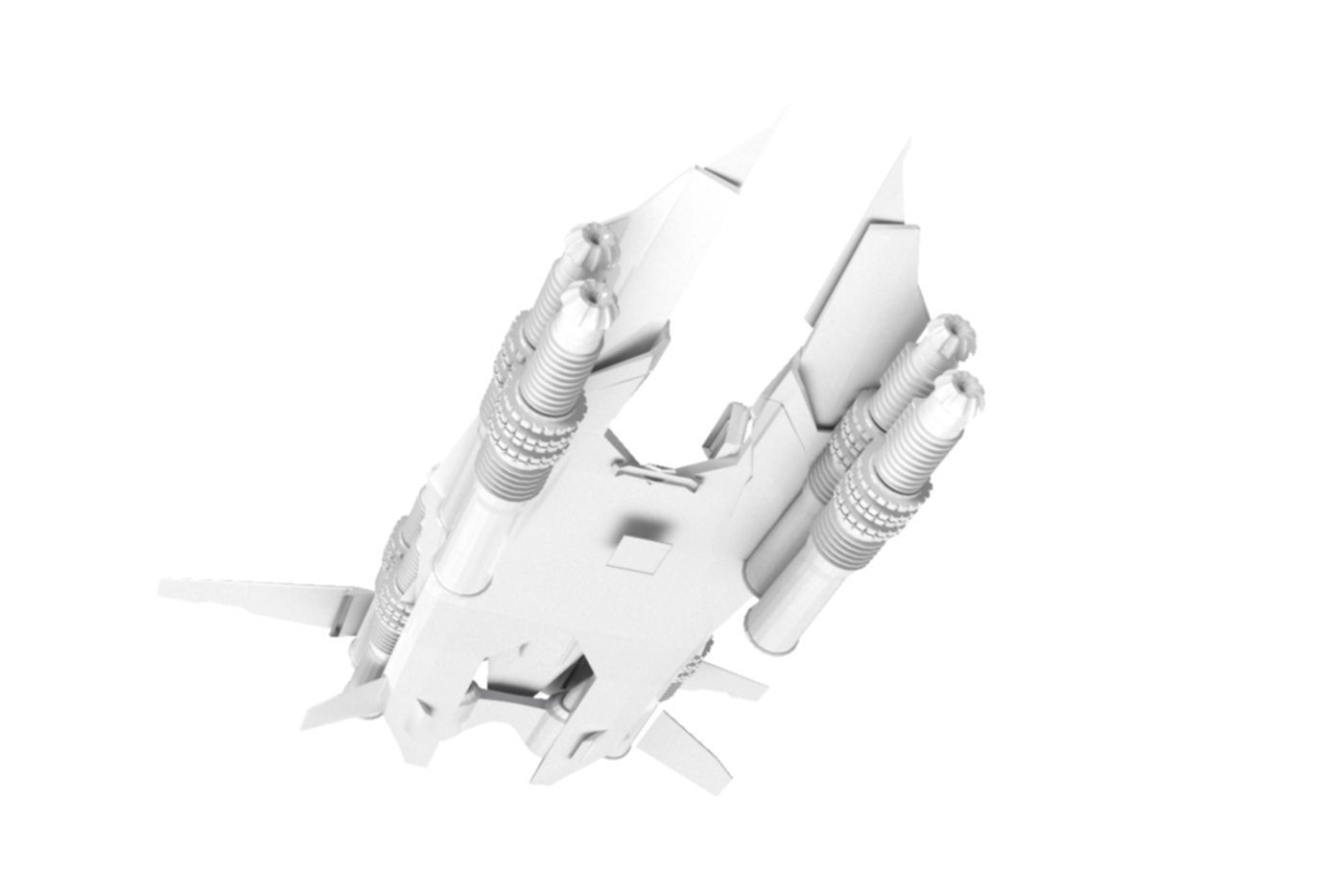 Spaceship Fighter 3D Sci-Fi Game Model 3D 3D model 3D model_8