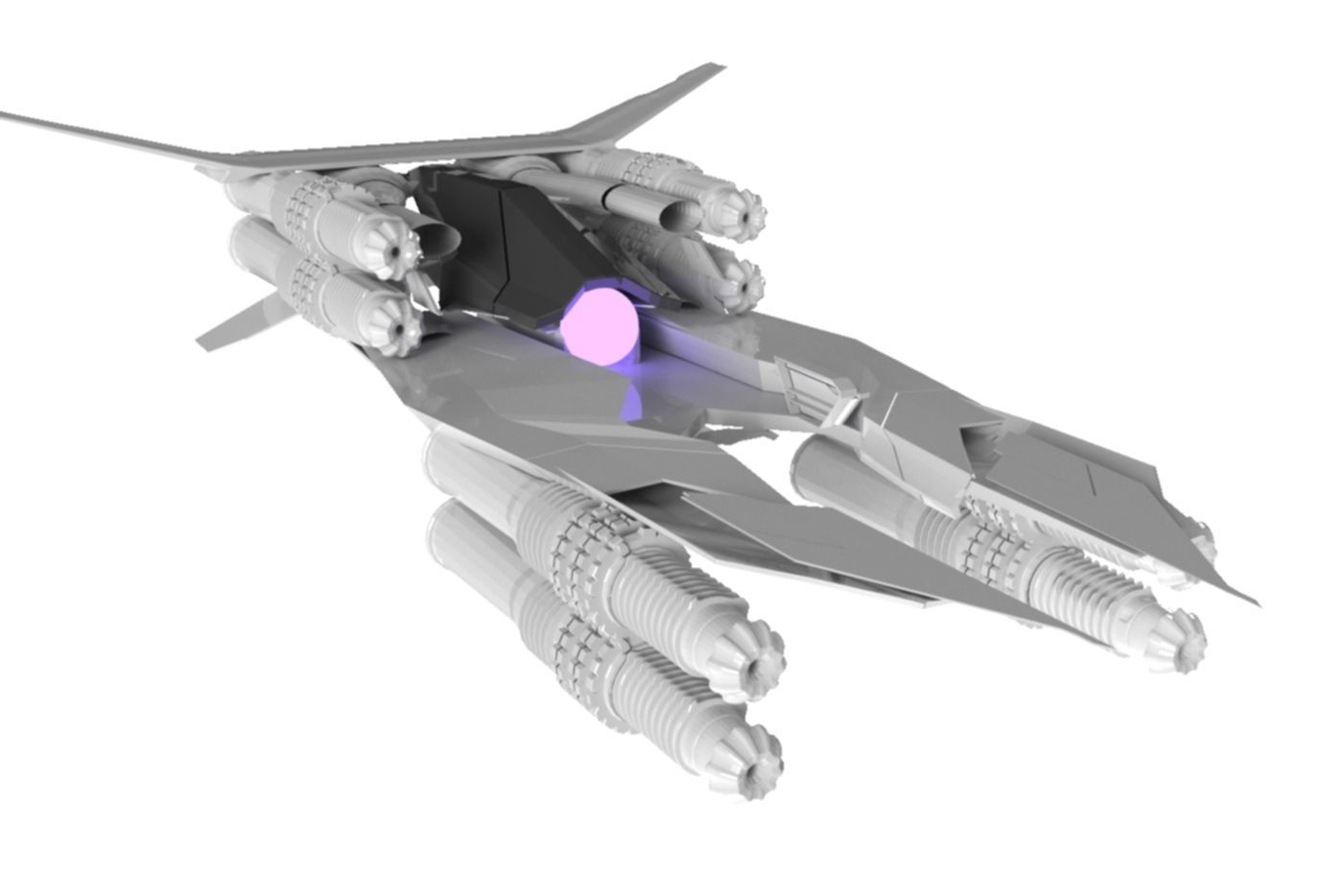 Spaceship Fighter 3D Sci-Fi Game Model 3D 3D model 3D model_2