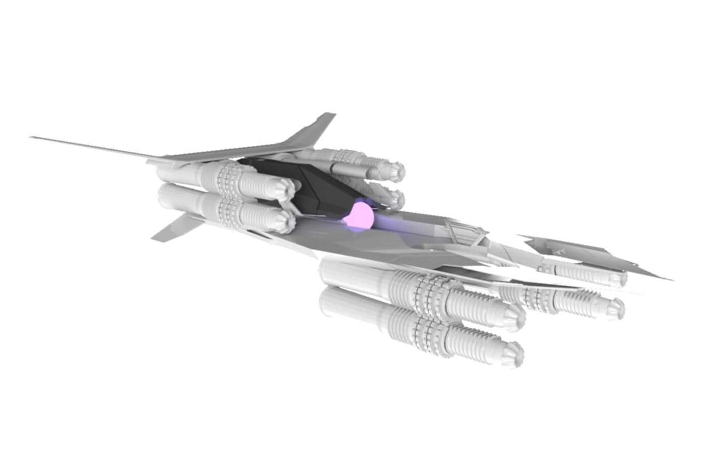Spaceship Fighter 3D Sci-Fi Game Model 3D 3D model 3D model_6