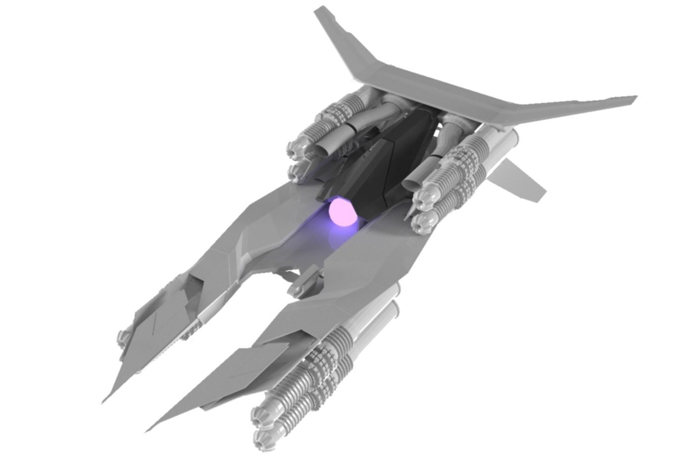 Spaceship Fighter 3D Sci-Fi Game Model 3D 3D model 3D model_5