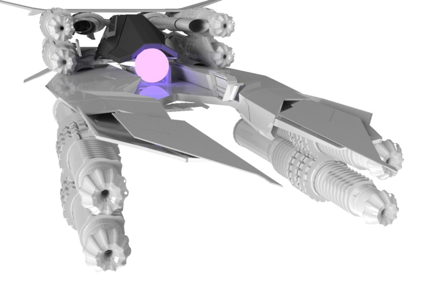 Spaceship Fighter 3D Sci-Fi Game Model 3D 3D model 3D model_11