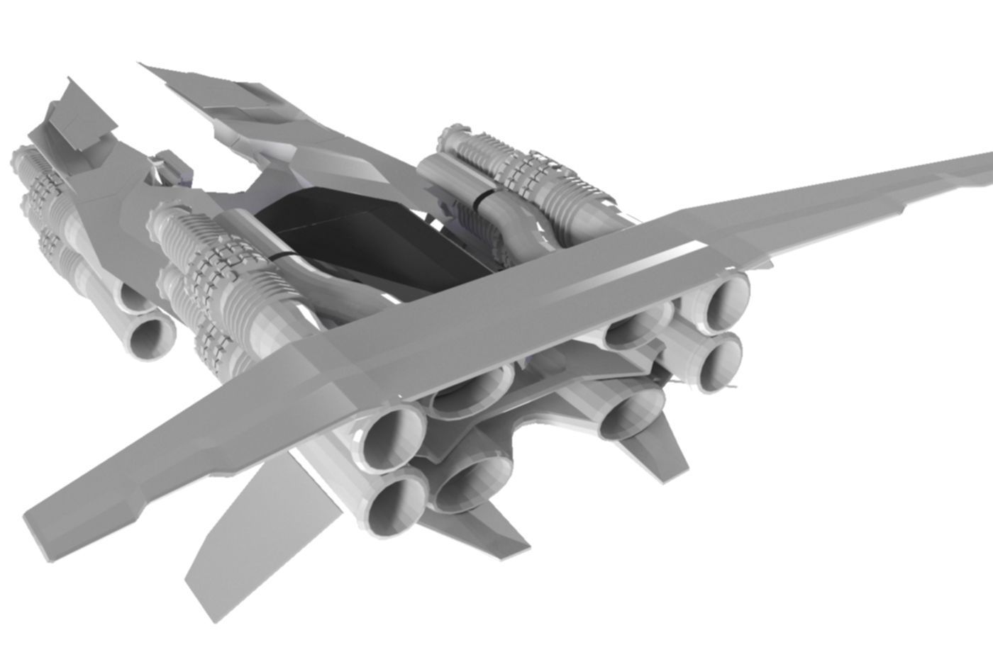 Spaceship Fighter 3D Sci-Fi Game Model 3D 3D model 3D model_3