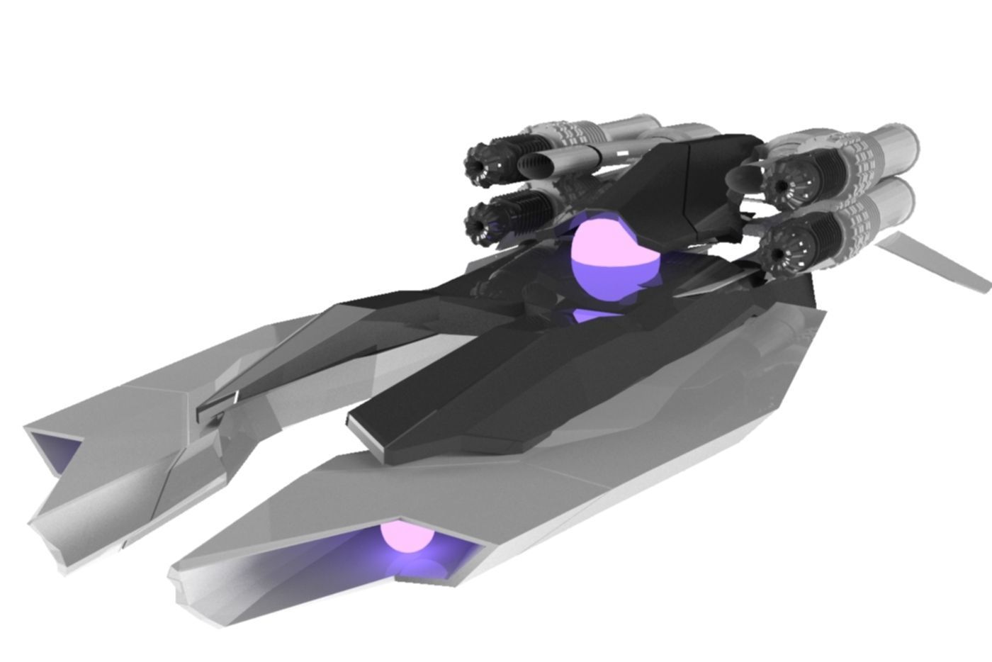 Spaceship Chaser 3D Spaceship Sci-Fi Game Model 3D 3D model_10