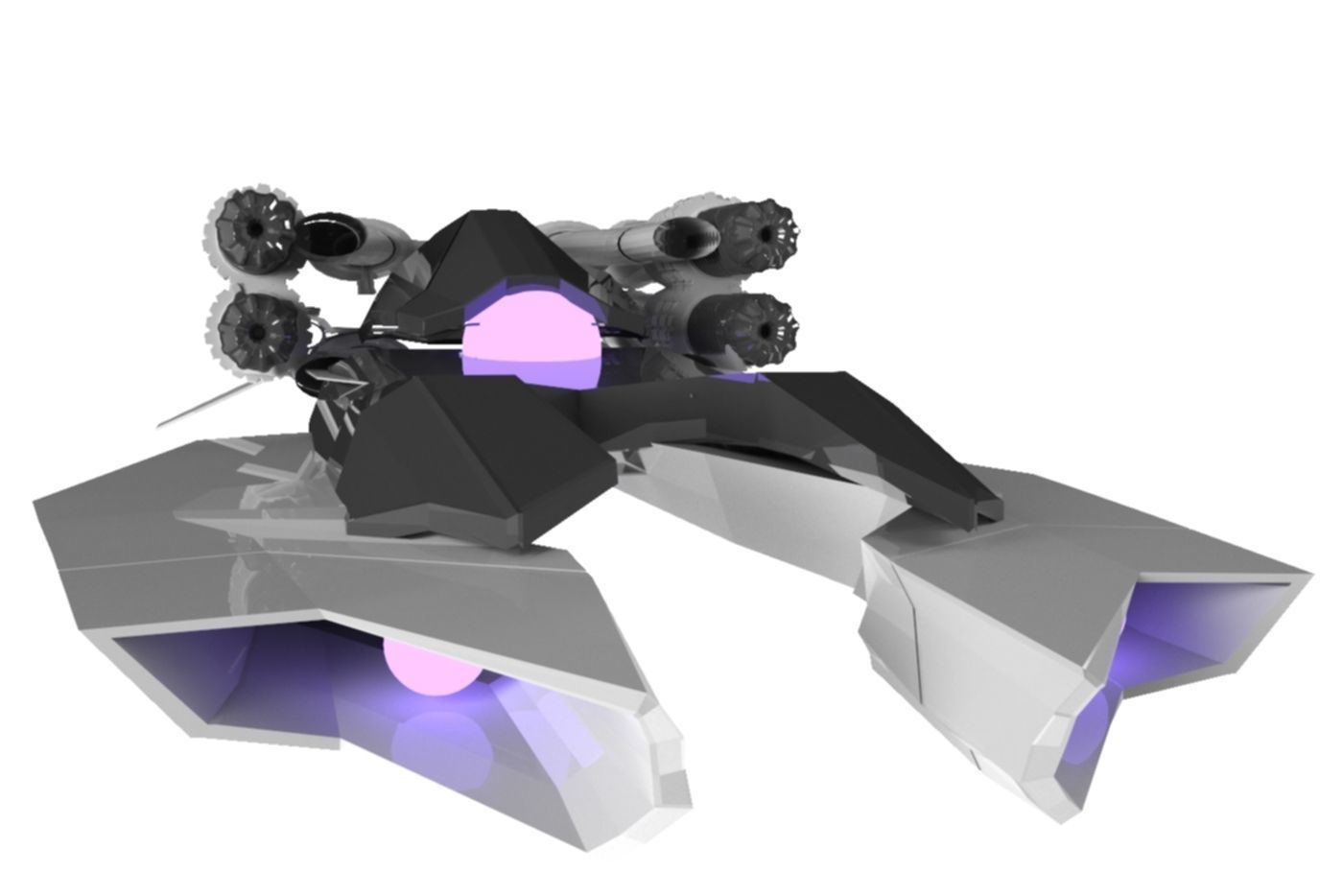 Spaceship Chaser 3D Spaceship Sci-Fi Game Model 3D 3D model_1