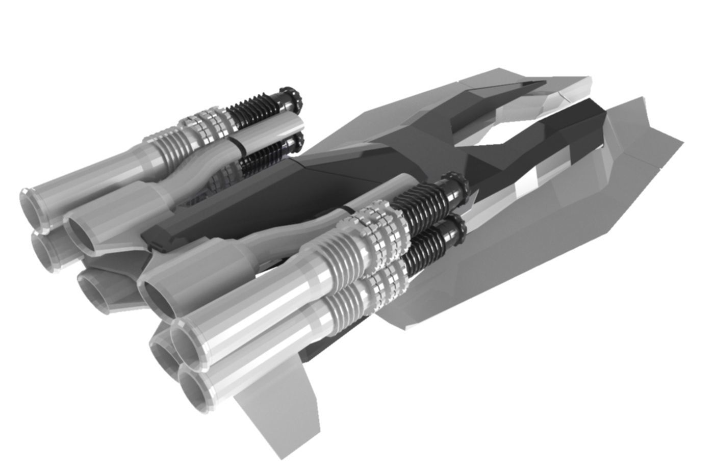 Spaceship Chaser 3D Spaceship Sci-Fi Game Model 3D 3D model_8