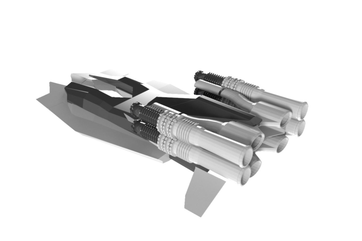 Spaceship Chaser 3D Spaceship Sci-Fi Game Model 3D 3D model_5