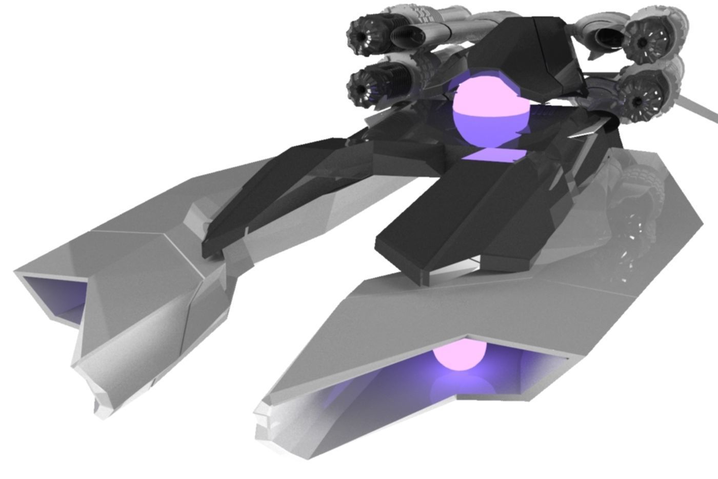 Spaceship Chaser 3D Spaceship Sci-Fi Game Model 3D 3D model_11