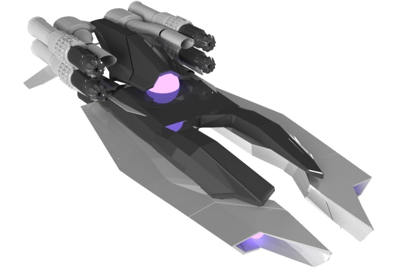 Spaceship Chaser 3D Spaceship Sci-Fi Game Model 3D 3D model_6