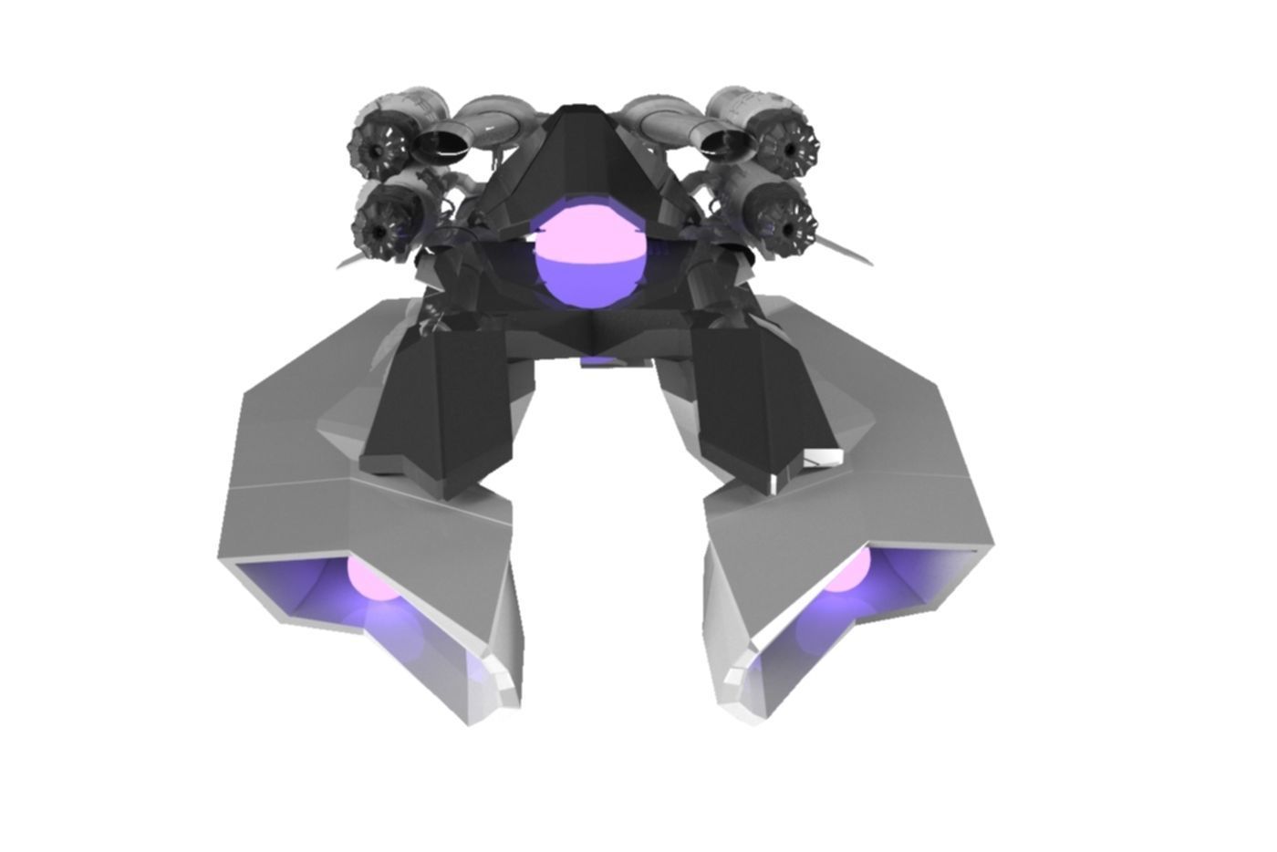 Spaceship Chaser 3D Spaceship Sci-Fi Game Model 3D 3D model_2