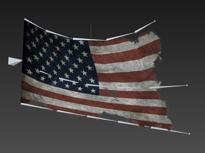 Animated Flag Low-poly 3D model