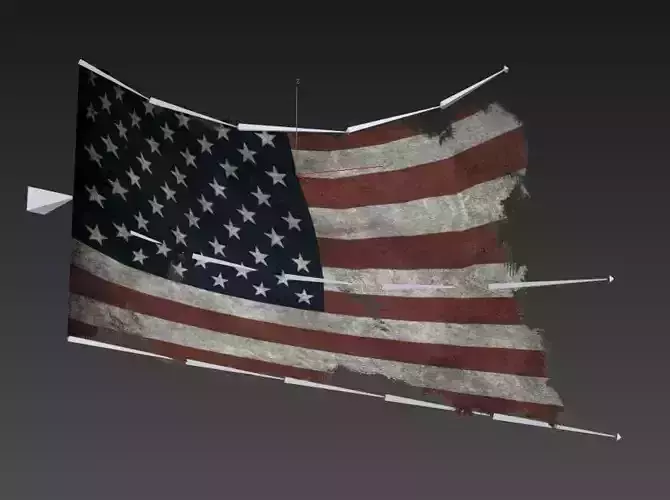 Animated Flag Low-poly 3D model