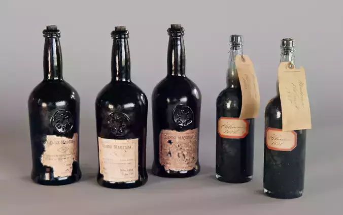 old wine bottles 3D model