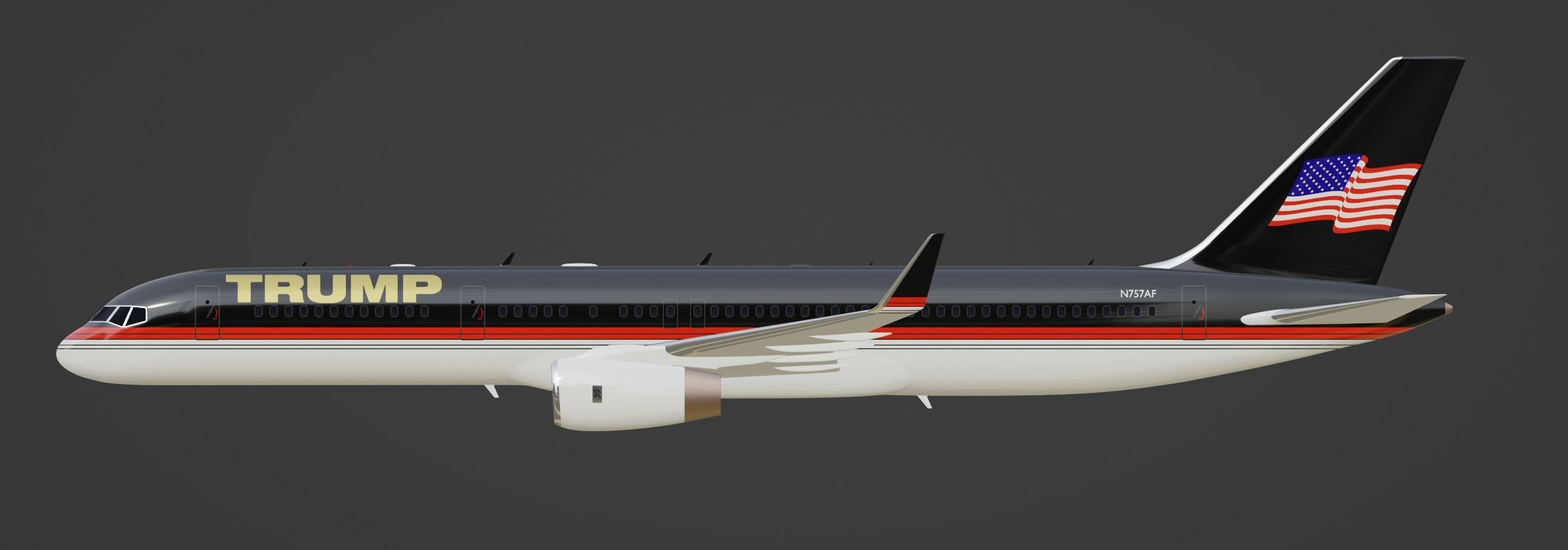 Trump Boeing 757-200 3D model_1