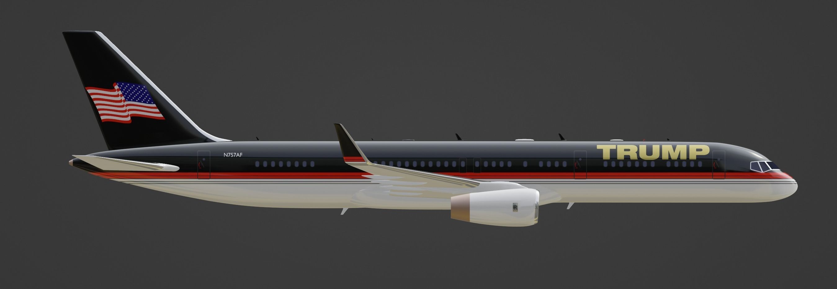 Trump Boeing 757-200 3D model_2