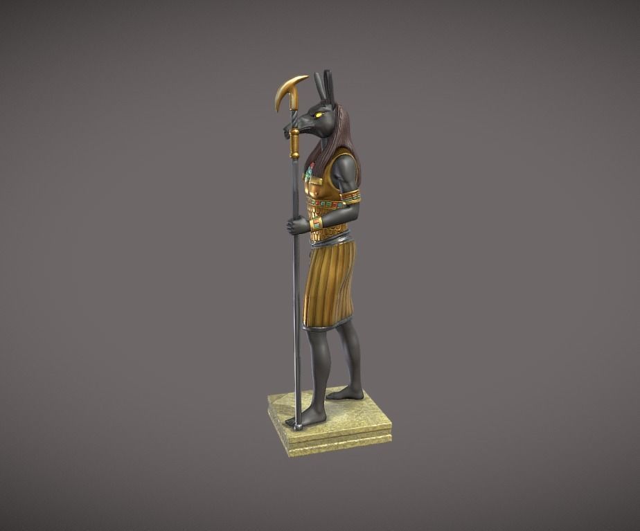 Statue of the Egyptian god Seth 3D print model_3